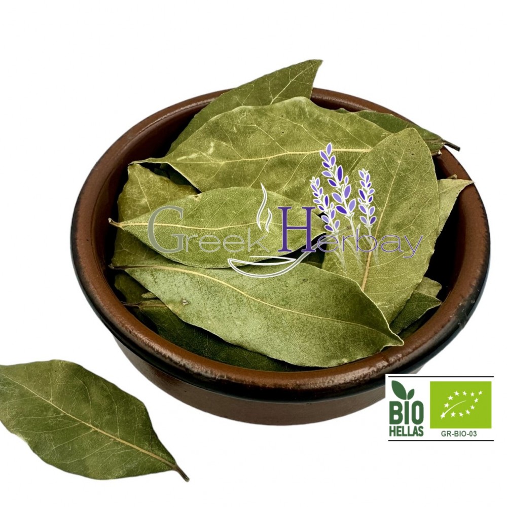 100% Greek Organic Dried Bay Leaves - Whole Handpicked Laurel Leaves Superior Quality Laurus Nobilis - Daphne Herb{Certified Bio Product}