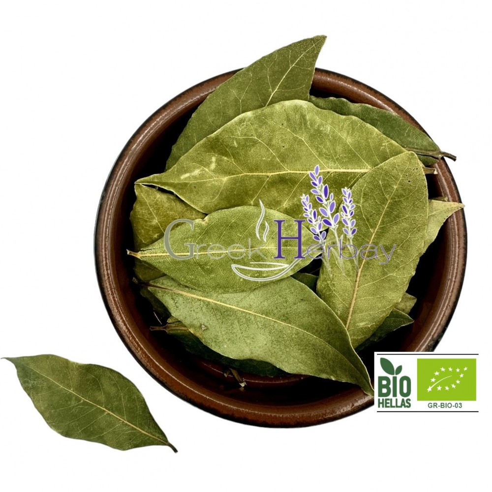 100% Greek Organic Dried Bay Leaves - Whole Handpicked Laurel Leaves Superior Quality Laurus Nobilis - Daphne Herb{Certified Bio Product}