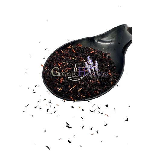 Black Tea Red Saffron Loose Leaves Blend ~  Krokos Kozanis in Filaments ~ Superior Quality
