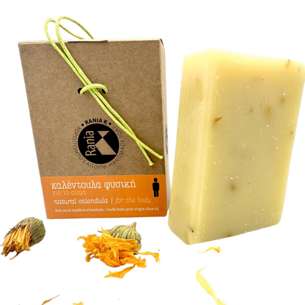 Handmade Natural Calendula Soap With Greek Olive Oil Soap ~ Herbal Body Soap ~ Superior Quality 
