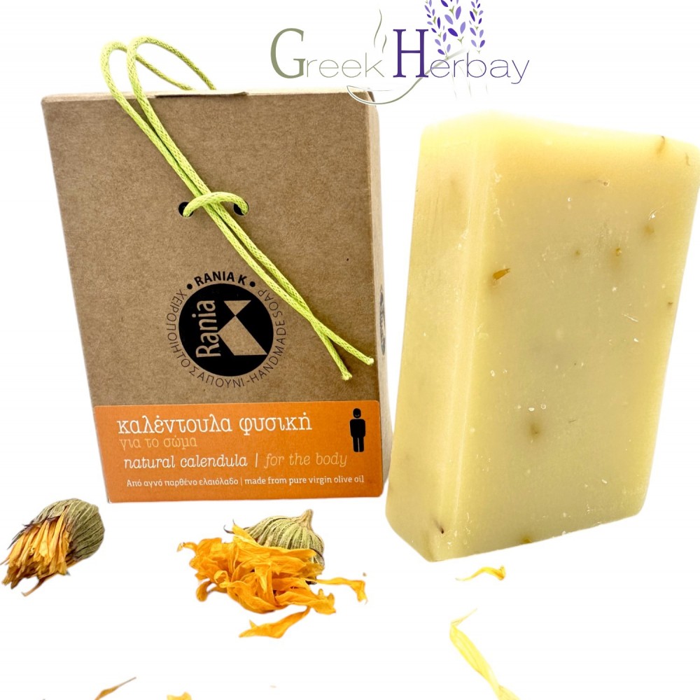 Handmade Natural Calendula Soap With Greek Olive Oil Soap ~ Herbal Body Soap ~ Superior Quality 