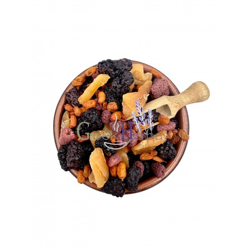 Dried Fruit Mix (Natural dry Sea Buckthorn Berries ~ Blackberries ~ Raspberries ~ Crystallized Ginger) Superior Quality 