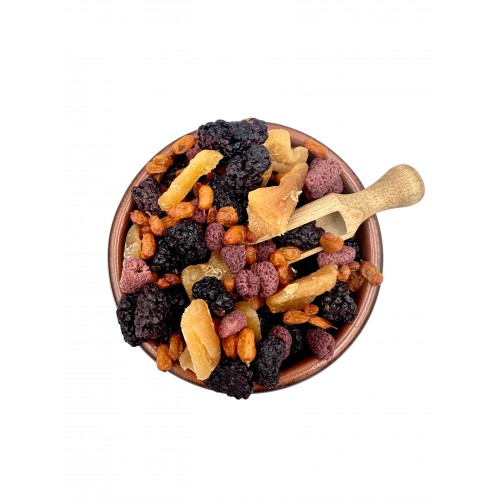 Dried Fruit Mix (Natural dry Sea Buckthorn Berries ~ Blackberries ~ Raspberries ~ Crystallized Ginger) Superior Quality 