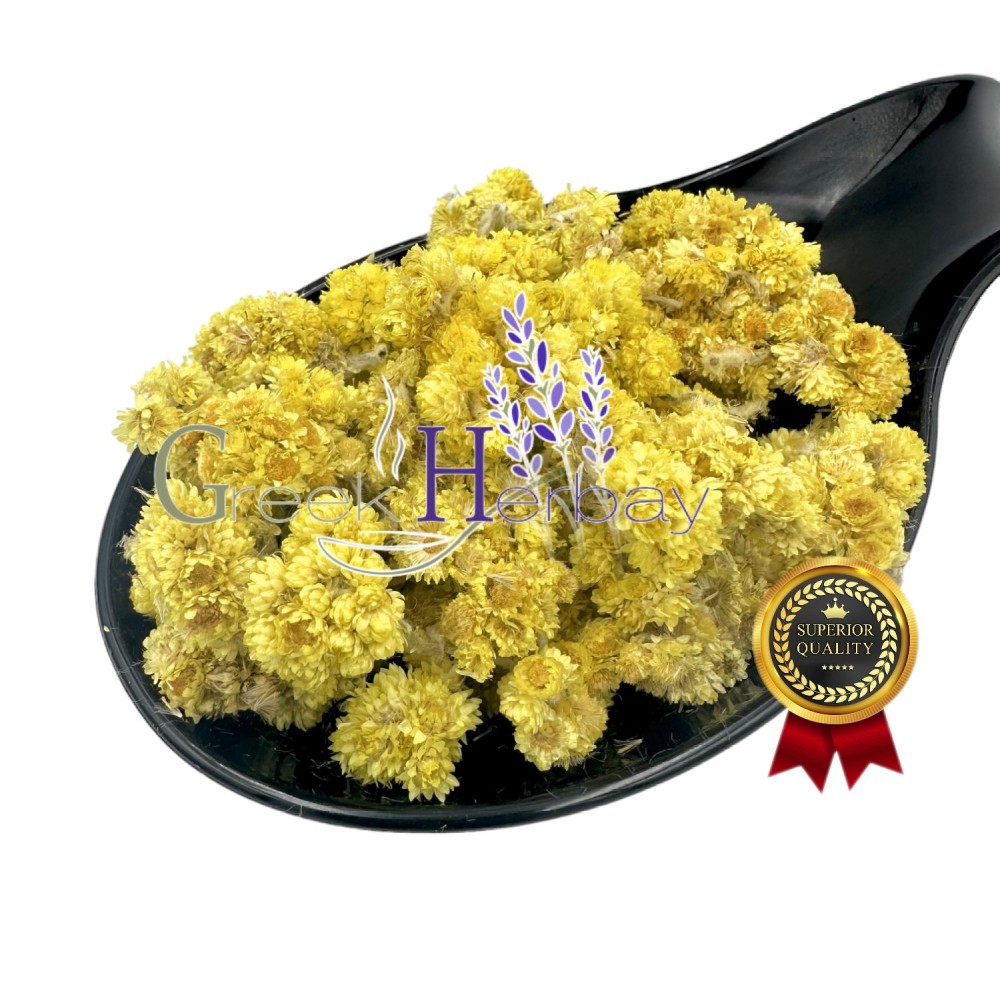 100% Natural Helichrysum Immortelle Everlasting Dried Flowers Loose Herbal Tea - Helichrysum Italicum - Superior Quality Herbs & Flowers