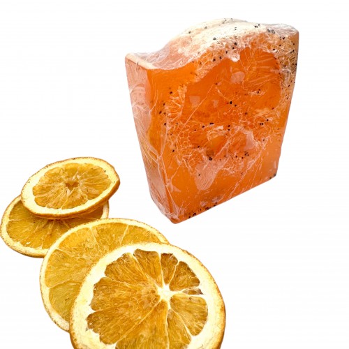 Handmade Natural Loofah Sponge Soap ~ Orange Glycerin Soap ~ Exfoliating loofah Soap Bar | Superior Quality 