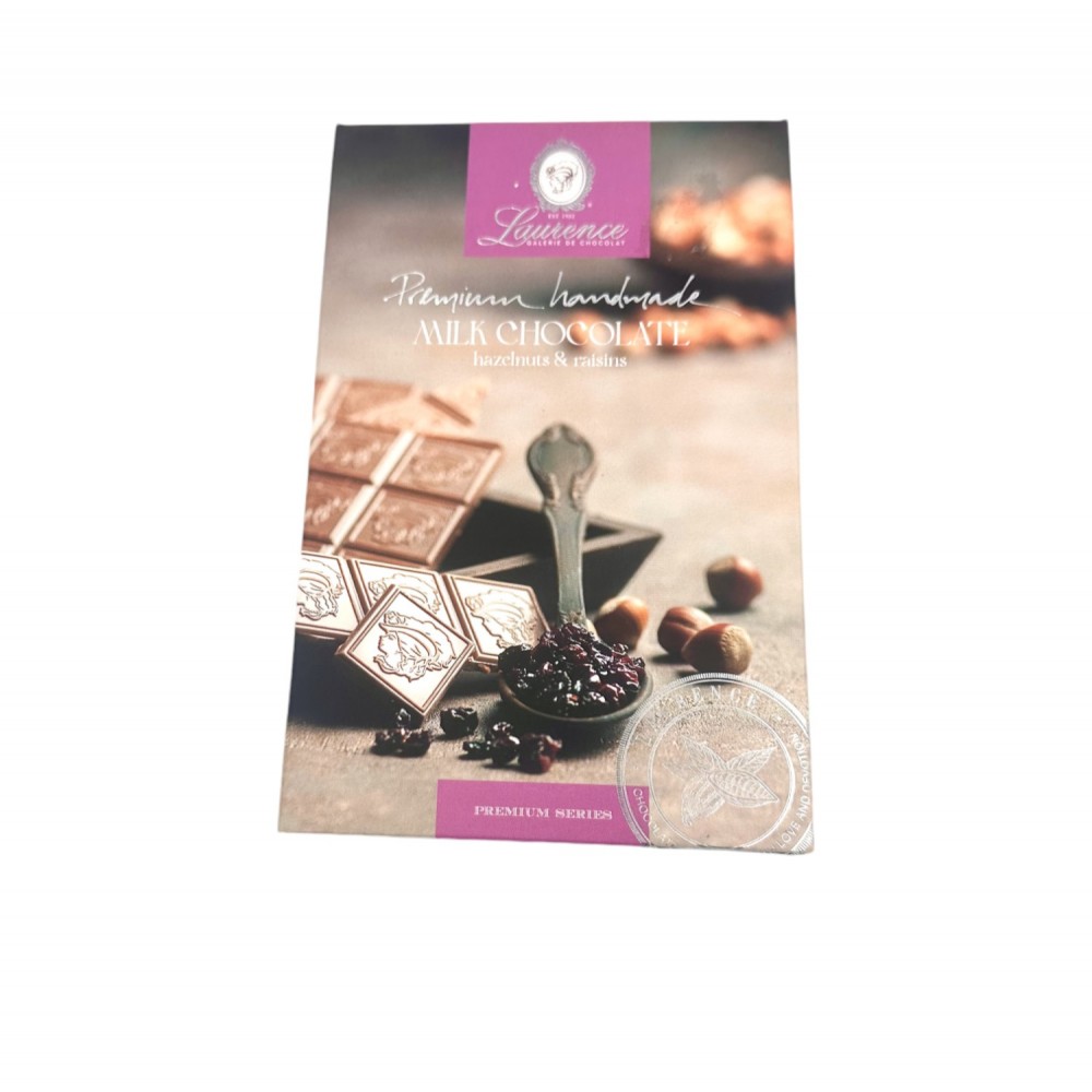 Milk Chocolate Bar with Hazelnuts & Raisins ~ Superior Quality Chocolate Milk Chocolate Bar with Hazelnuts & Raisins ~ Superior Quality Chocolate