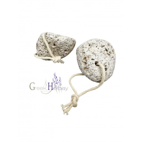 Greek Natural Volcanic Pumice Stone with rope (9cm-3.5in) ~ Superior Quality Pumice Santorini island Lava stone Scrub