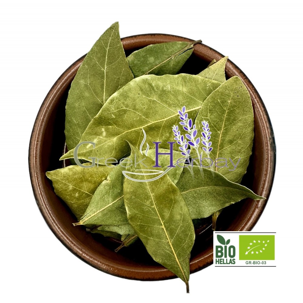 100% Greek Organic Dried Bay Leaves - Whole Handpicked Laurel Leaves Superior Quality Laurus Nobilis - Daphne Herb{Certified Bio Product}