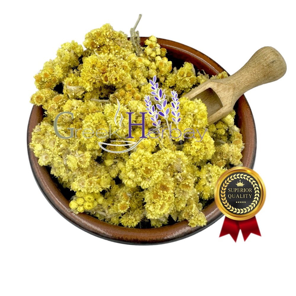 100% Natural Helichrysum Immortelle Everlasting Dried Flowers Loose Herbal Tea - Helichrysum Italicum - Superior Quality Herbs & Flowers