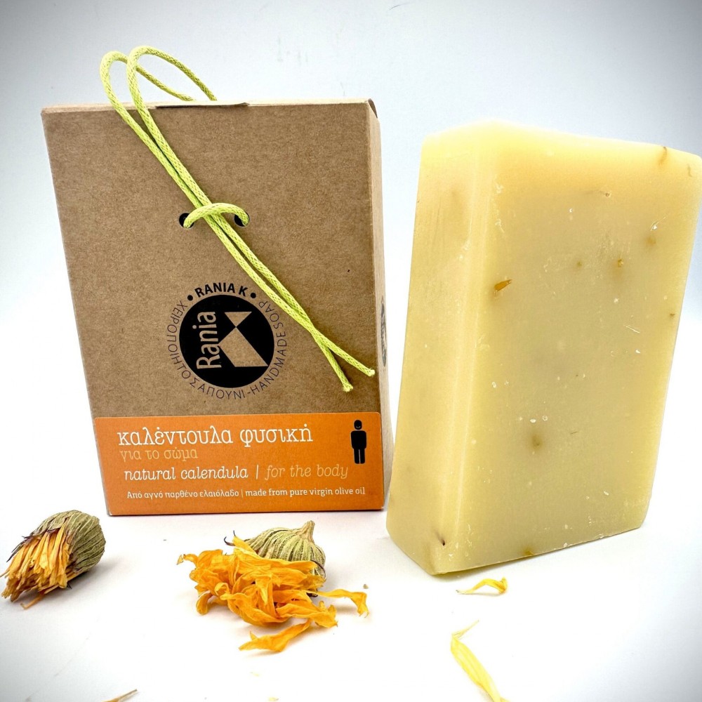 100% Handmade Natural Calendula Soap With Greek Olive Oil Soap - Organic Herbal Body Soap - Healing&Relaxing Soap