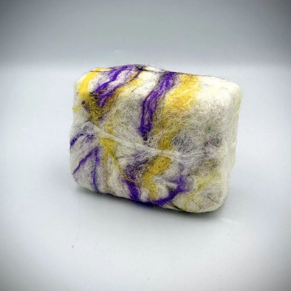 100% Handmade Natural Felted Soap Bar (sheep's wool) With Olive Oil -  Herbal Felted Soap Body&Face Scrub