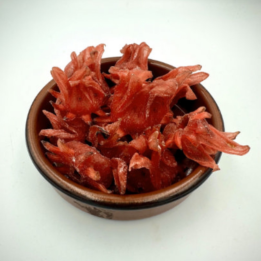 Dried Candied Hibiscus Flowers - Edible Hibiscus Flower - Red color added - Superior Quality Candied Snack