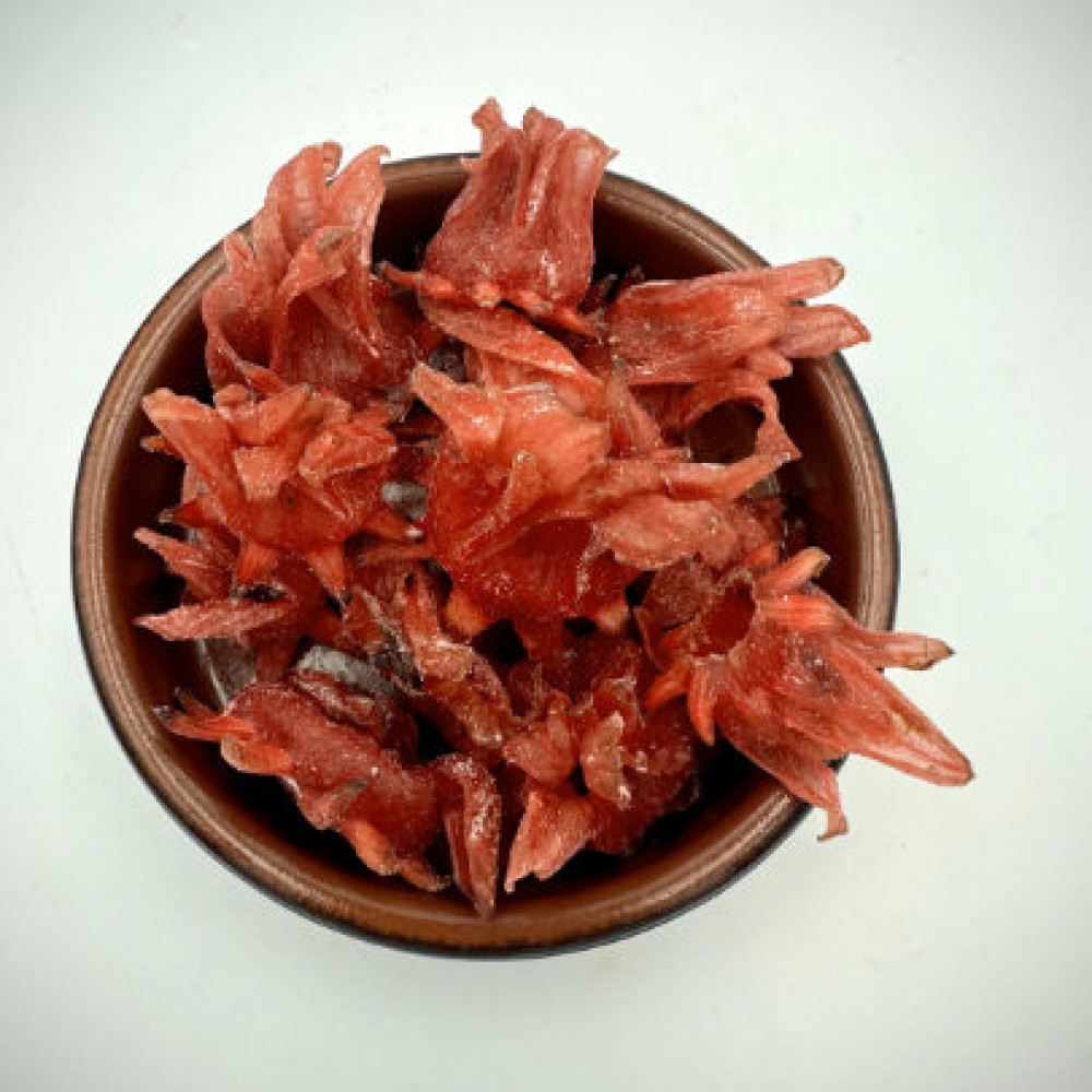 Dried Candied Hibiscus Flowers - Edible Hibiscus Flower - Red color added - Superior Quality Candied Snack