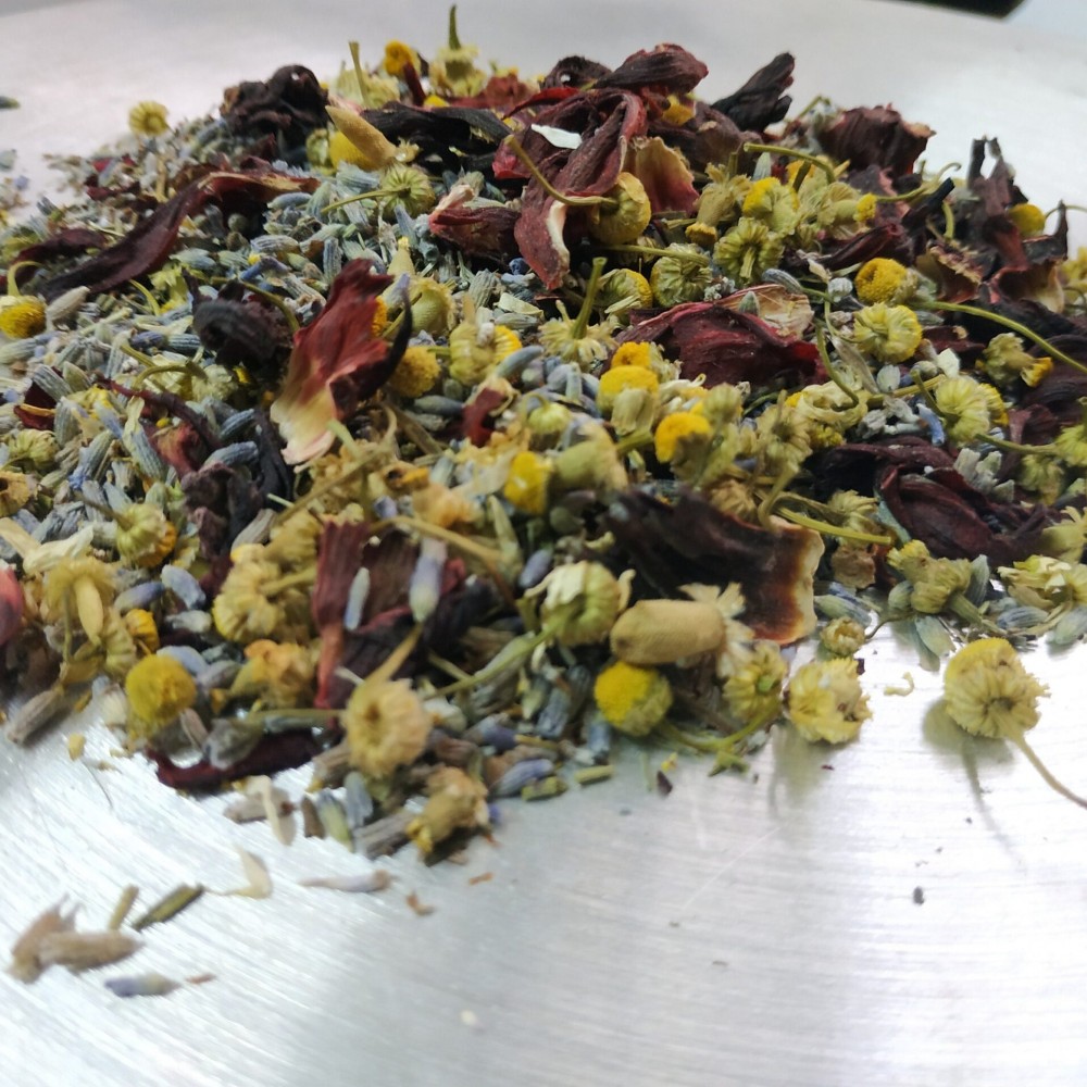 Dried Lavender-Chamomile-Hibiscus Flowers Herbal Tea Mix Superior Quality Blend