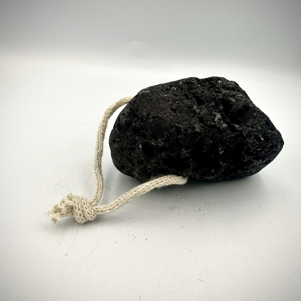 100% Greek Natural Volcanic Pumice Stone with rope (9cm-3.5in) - Superior Quality Pumice from Santorini Island Lava stone Scrub