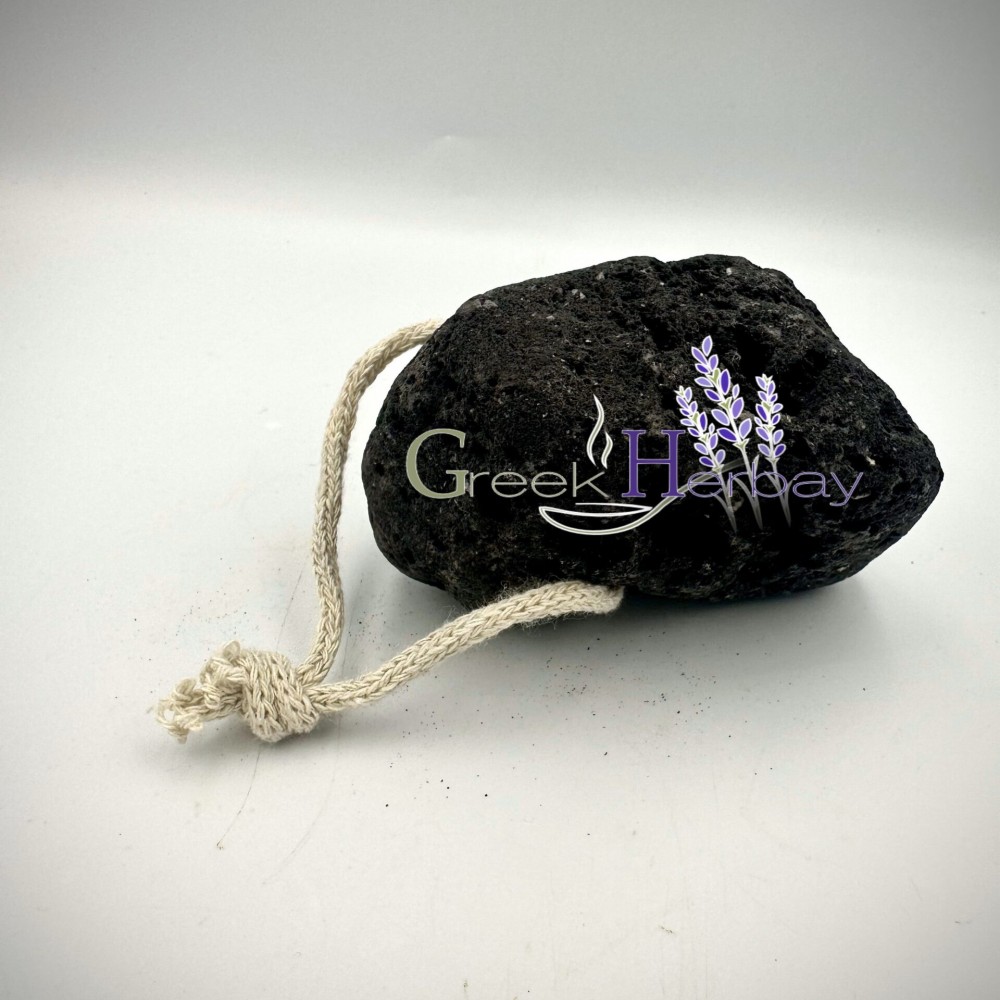 100% Greek Natural Volcanic Pumice Stone with rope (9cm-3.5in) - Superior Quality Pumice from Santorini Island Lava stone Scrub