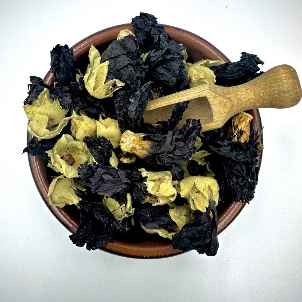 100% Black - Purple Hollyhock Mallow Loose Flower Tea - Althaea Rosea - Superior Quality -