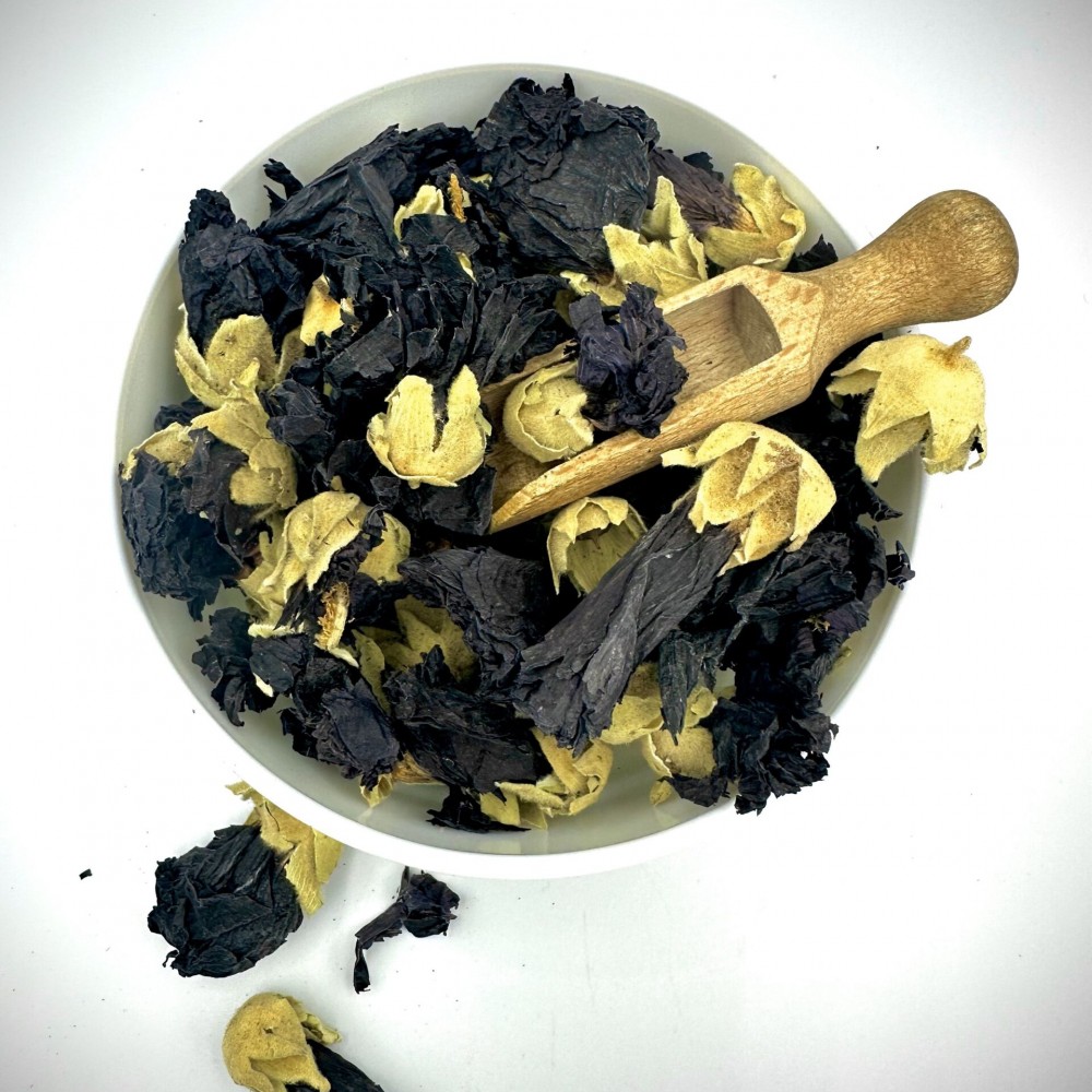 100% Black - Purple Hollyhock Mallow Loose Flower Tea - Althaea Rosea - Superior Quality -