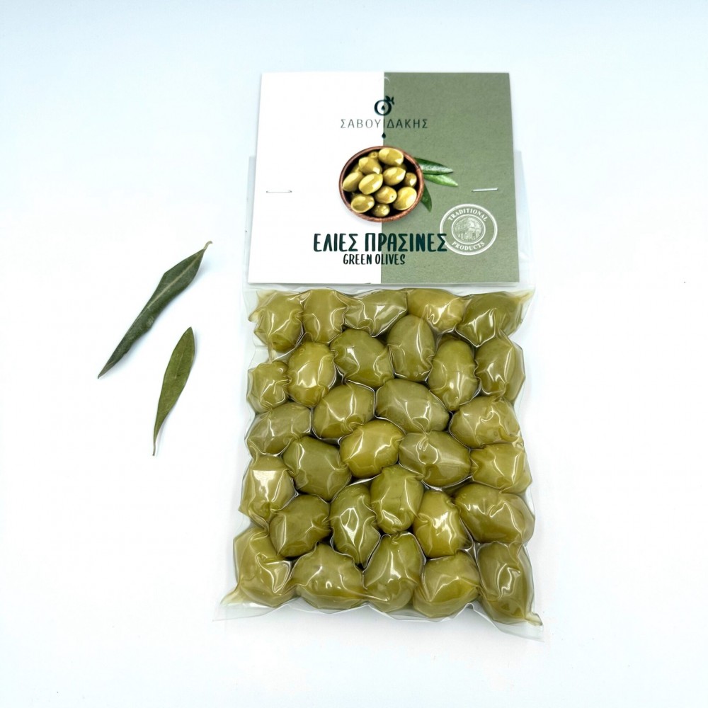 Greek Green Olives in Brine - Green Olives Chalkidiki Variety - Traditional Greek Green Olives