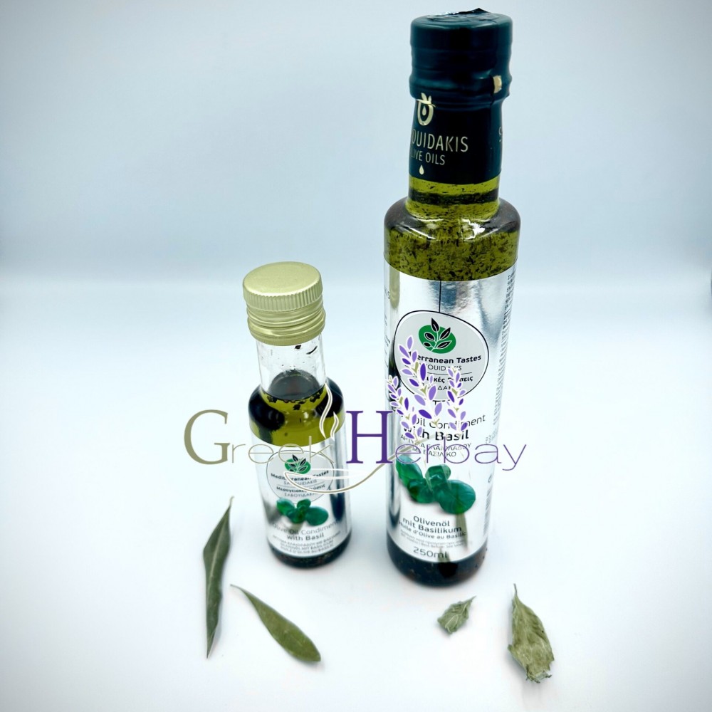 Greek Olive Oil Condiment With Basil - Superior Quality Olive Oil Condiment