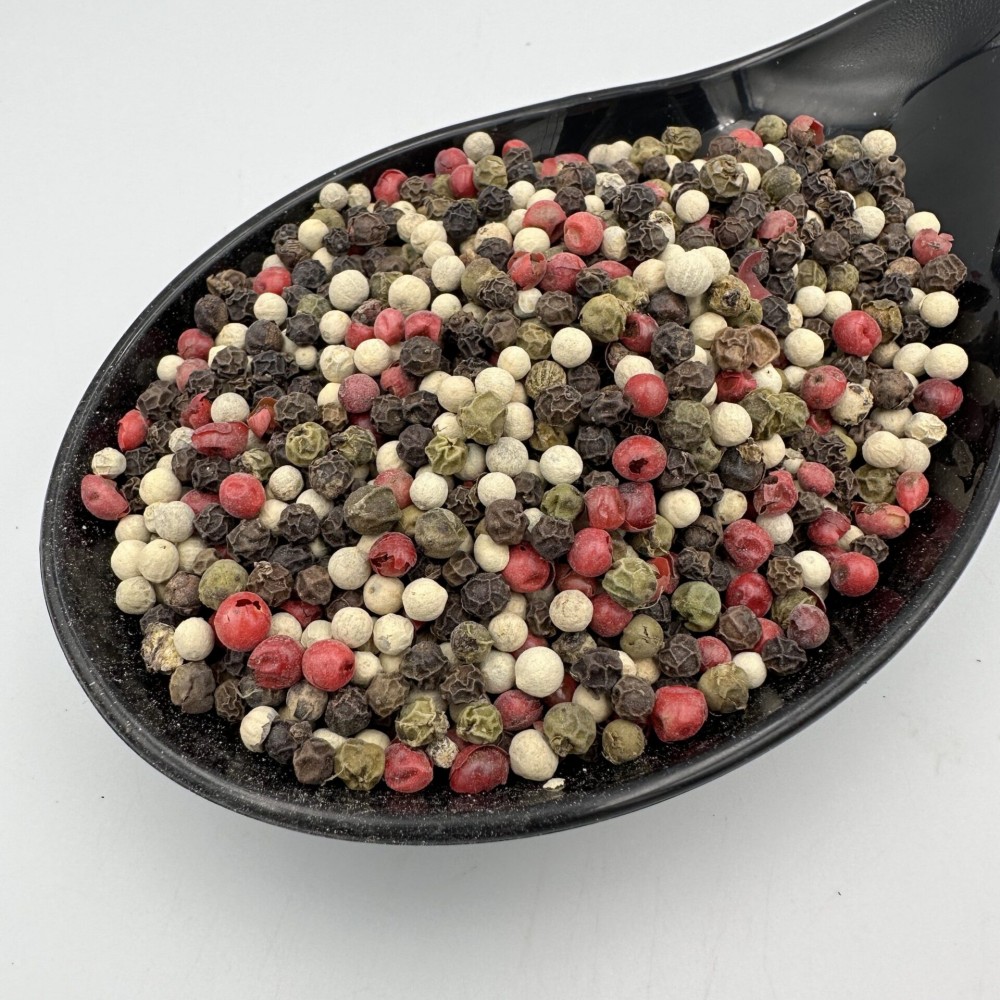 100%  Whole Peppers Mixed - 4 Whole Peppercorns White-Black-Pink-Green - Superior Quality Spices