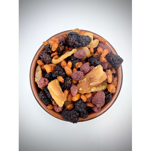 Dried Fruit Mix (Natural dry Sea Buckthorn Berries ~ Blackberries ~ Raspberries ~ Crystallized Ginger) Superior Quality 
