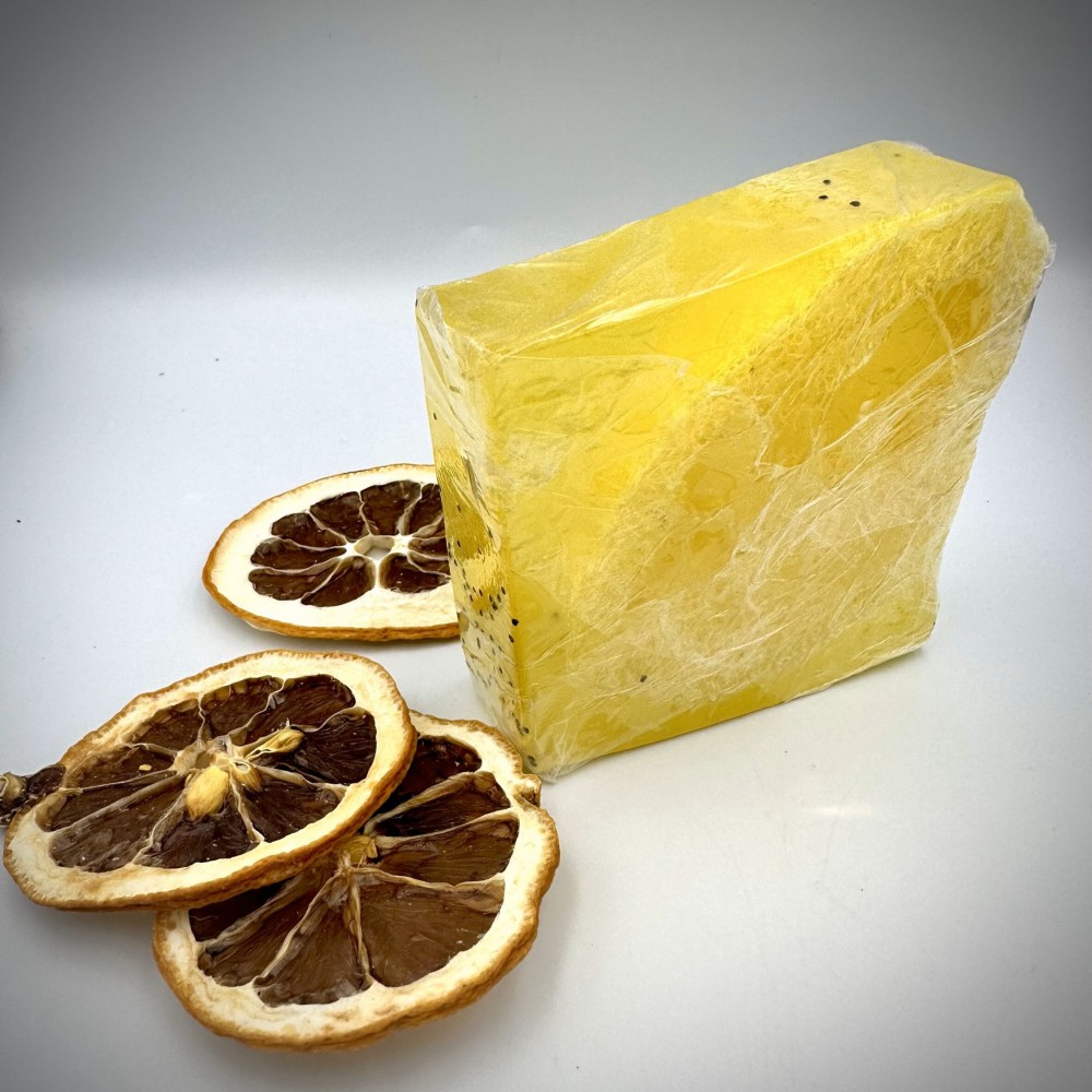 100% Handmade Natural Loofah Sponge Soap - Lemon Glycerin Soap - Exfoliating loofah Soap Bar